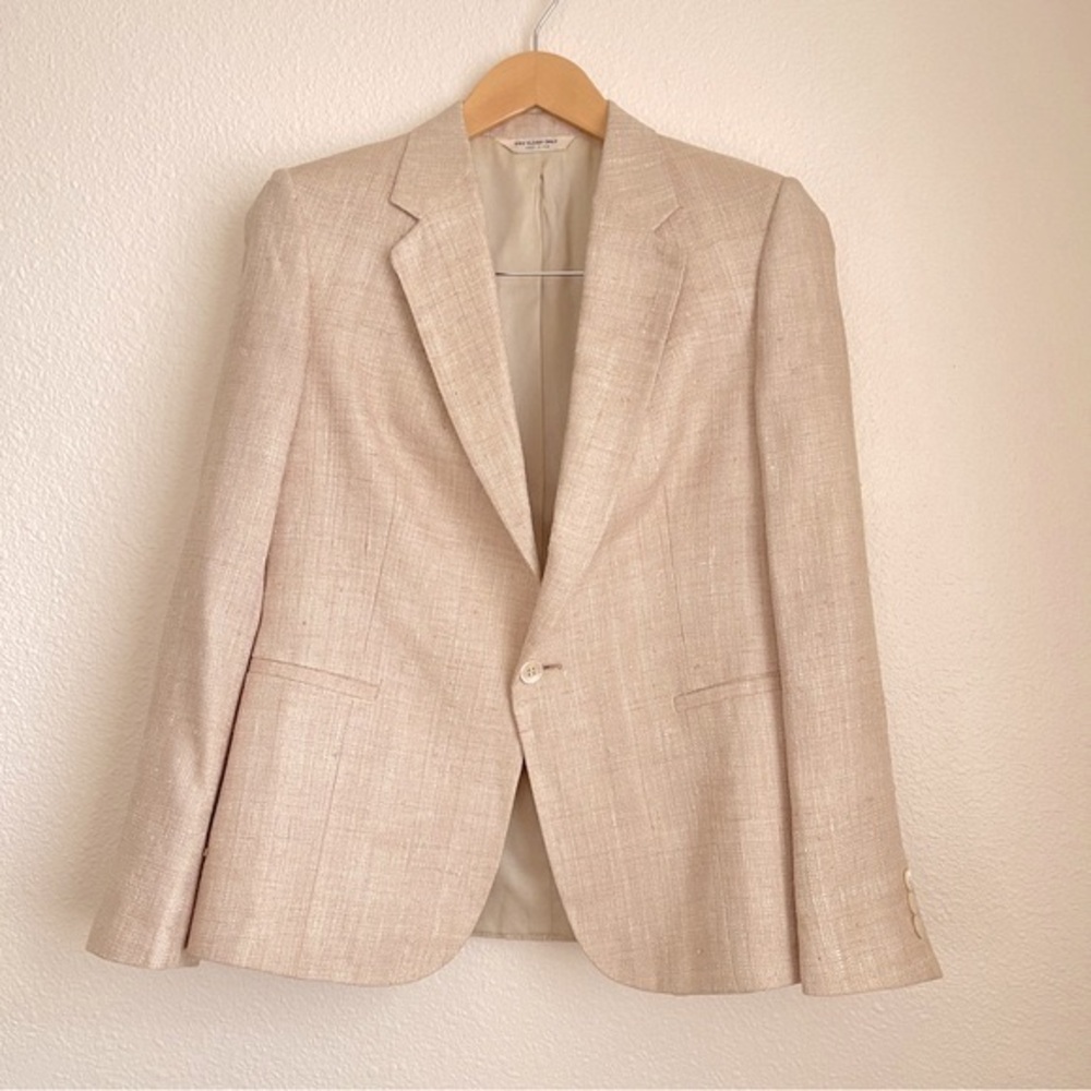 Vintage 80’s Thos. David Philadelphia Woven Textured Silk Single-Button Blazer